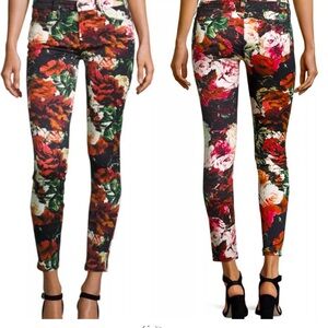 7 For All  Mankind Floral Skinny Jeans Size 25
